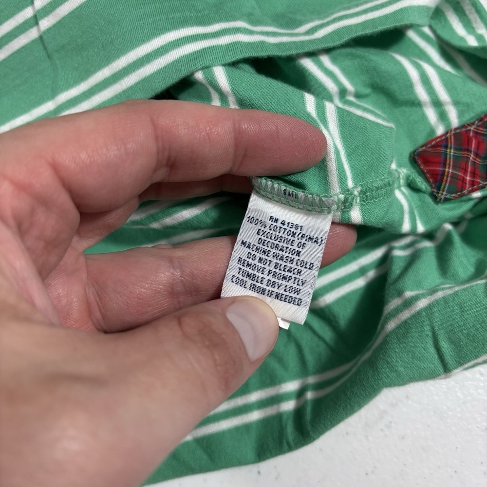 Polo Golf Ralph Lauren Vintage Lisle Pocket Polo Shirt Green/White Stripe XXL - Picture 6 of 9